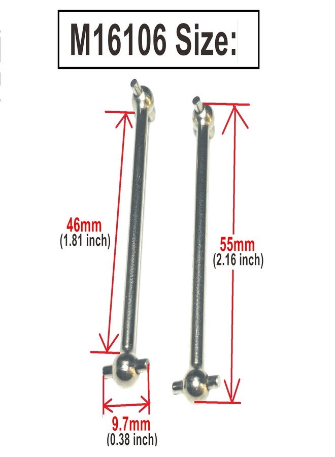 ZDingTech ZDdingTech M16106 Metal Rear Dogbones Drive Shaft Parts for 1:16 HBX 16889 16890 16890A 16889A 16889PRO HM161 RC Trucks Parts - Image 2